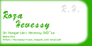 roza hevessy business card